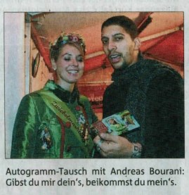 Autogramm-Tausch mit Andreas BHourani: Gibst du mir dein's, bekommst du mein's